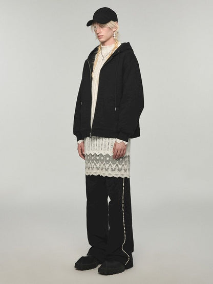 Arctic fleece lined knit cardigan【s0000004735】