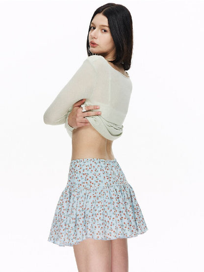 Floral Print High Waist A-line Skirt【s0000015861】
