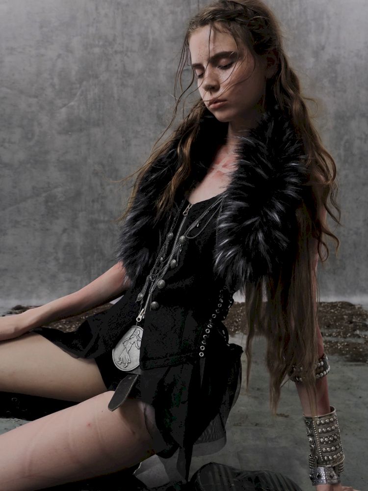 Fur Collar Pirate Sleeveless Vest【s0000013909】