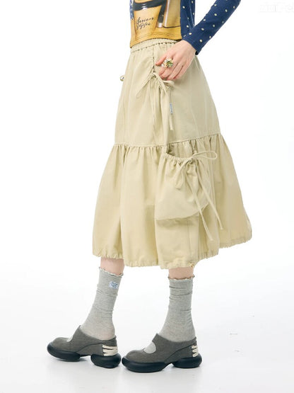 Pocket Drawstring Midi Skirt【s0000017888】