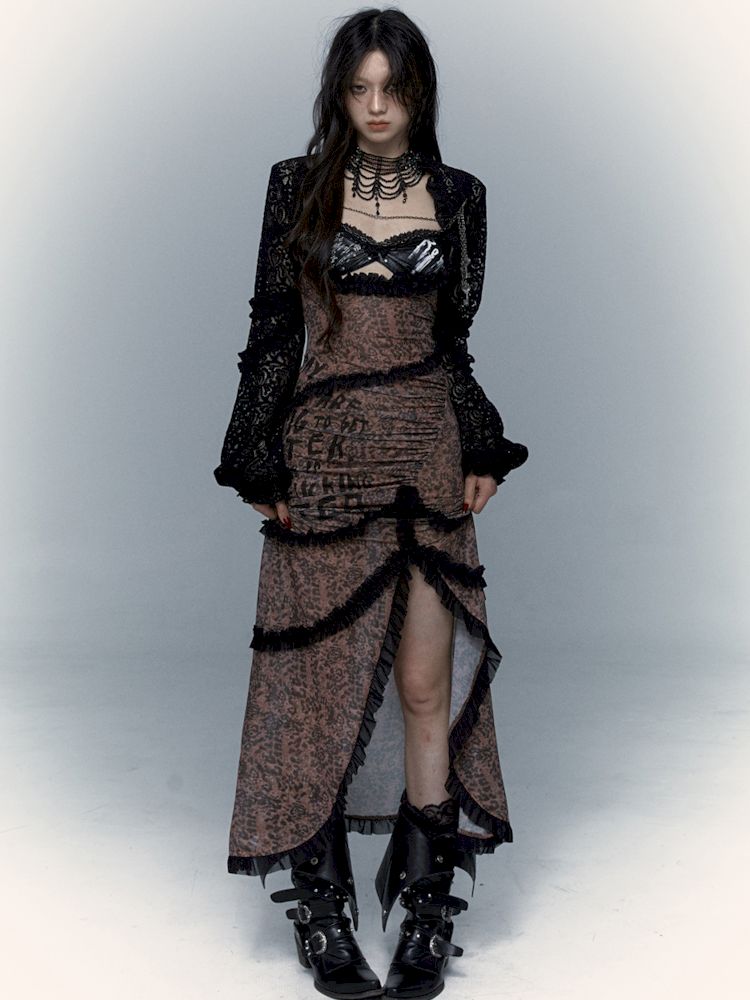 Lantern Sleeve Shoulder Lace Ultra Short Blouse【s0000009003】