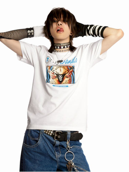 Y2K Street Unisex Peplum Shoulder T-Shirt【s0000013604】