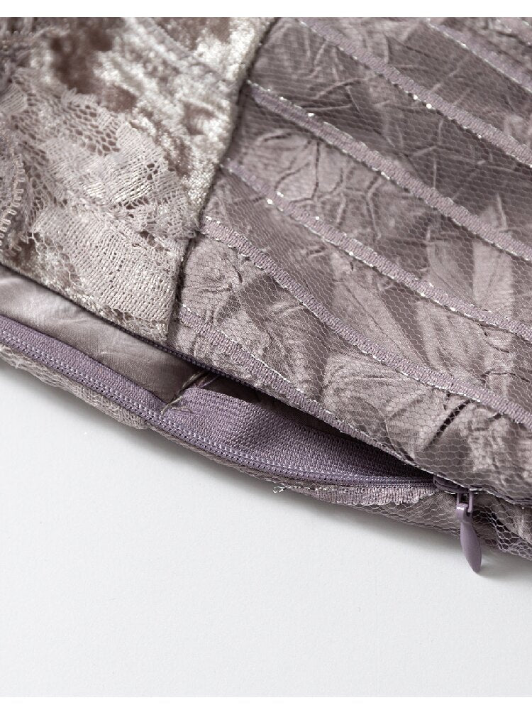 Mesh Velvet Suspender Slim Dress【s0000016211】