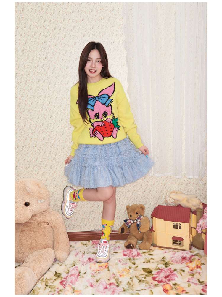 Plush-Style Check Pattern Animal Socks【s0000014510】