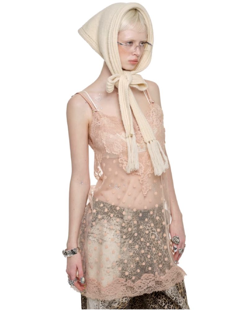 Lace See Through Halter Dress【s0000011602】