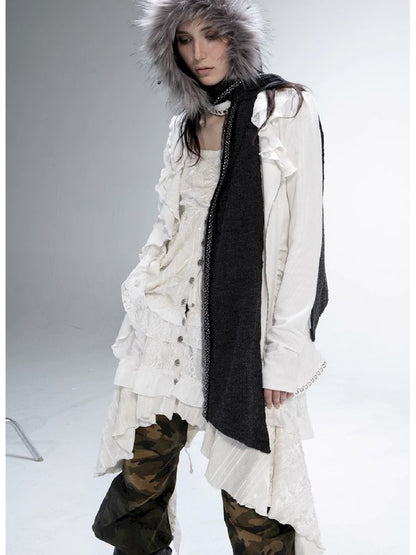 Ruffle Edge Vintage Knit Cardigan【s0000011271】