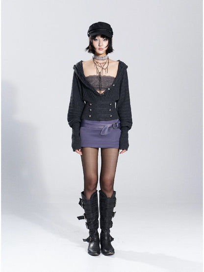 Indigo Ring Tie-Up Skirt Pants【s0000018476】