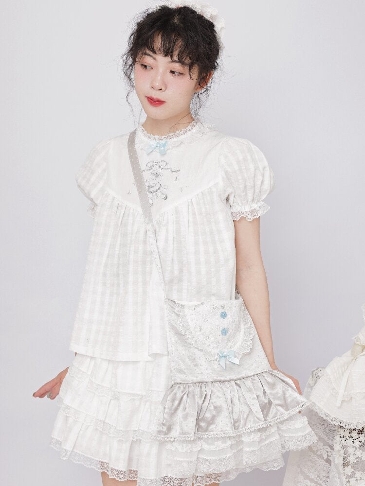 Vintage Lace Satin Cake Skirt【s0000017485】