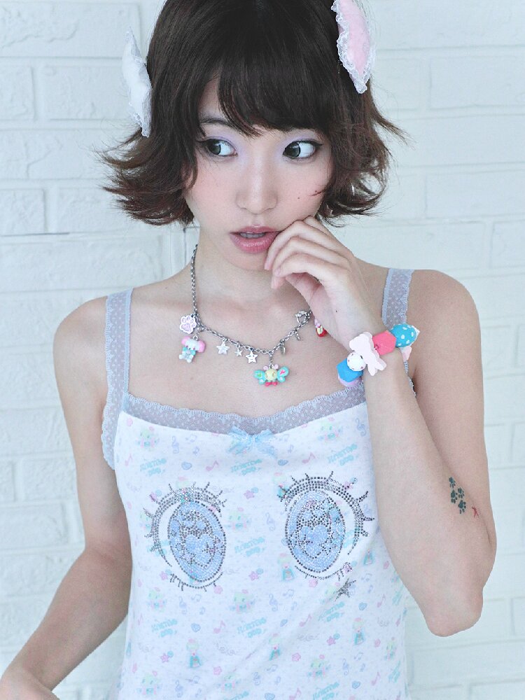 Playful Cartoon Eye Lace Camisole【s0000017475】