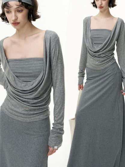 Tencel Lycra swing collar bottoming shirt【s0000013743】