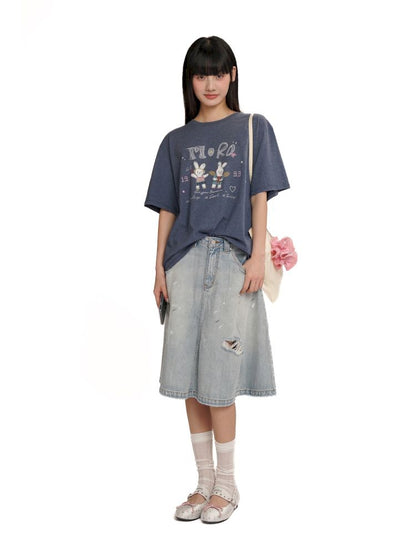 Soft collar worn Loose short-sleeved T-shirt【s0000012544】