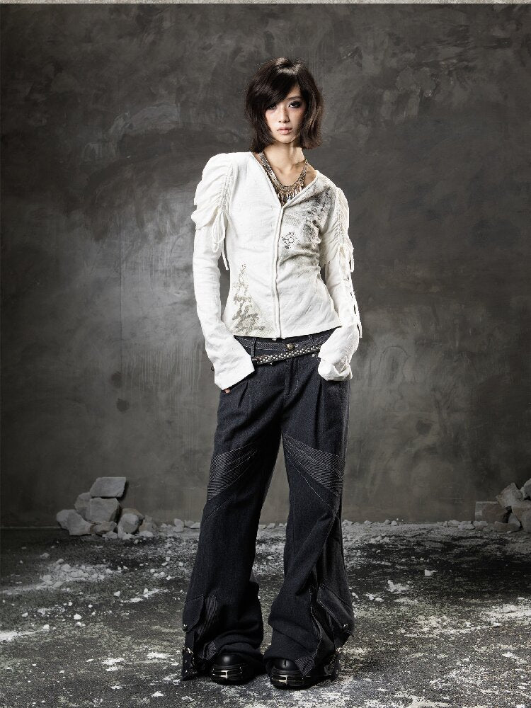 Printed Puff Sleeve Knit【s0000015954】