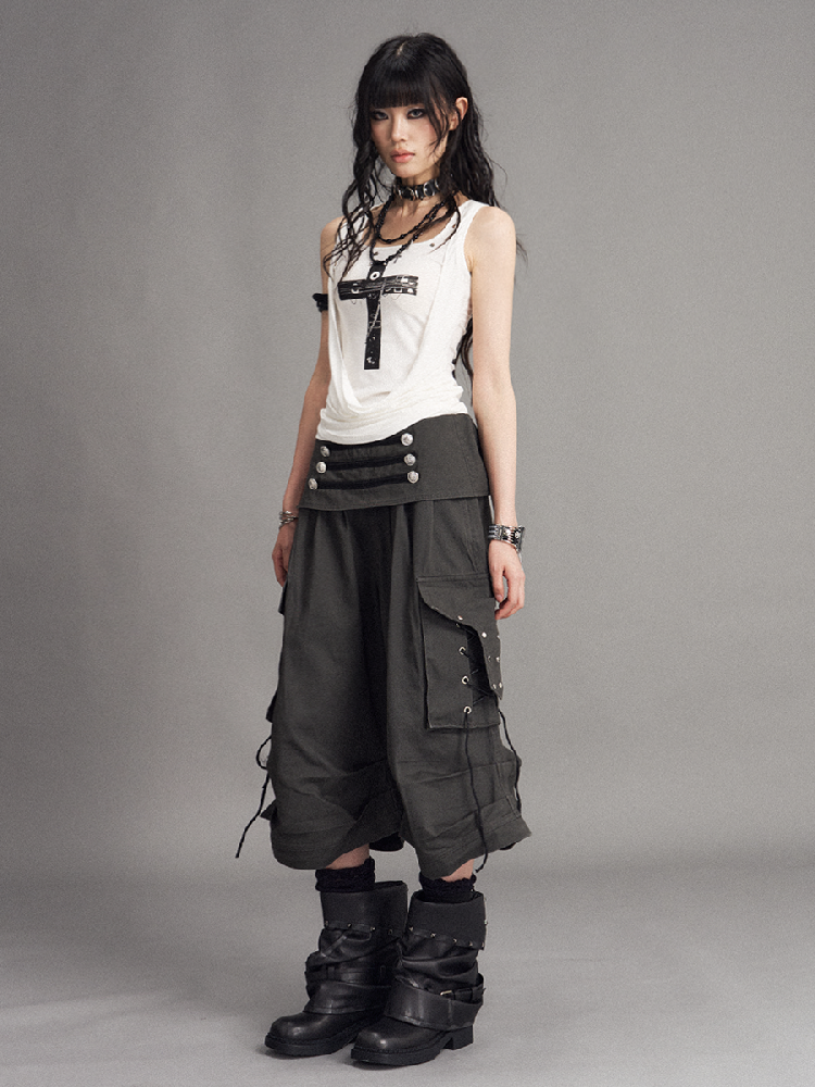 Street Punk Cross Slim Tank Top【s0000017536】
