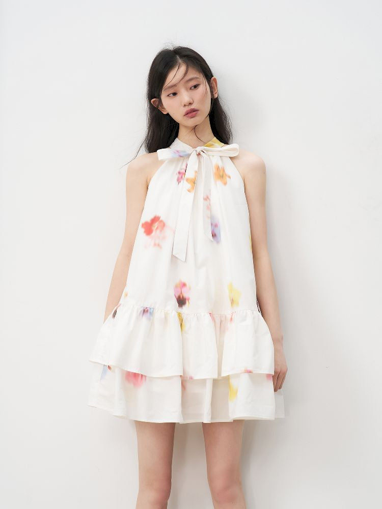 Bow Tie Hanging Neck Dress【s0000011956】