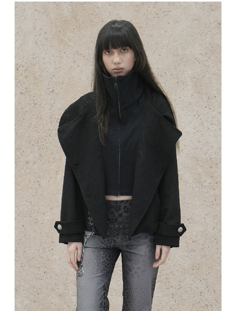 Vintage Cross Print Rivet Jacket【s0000018073】