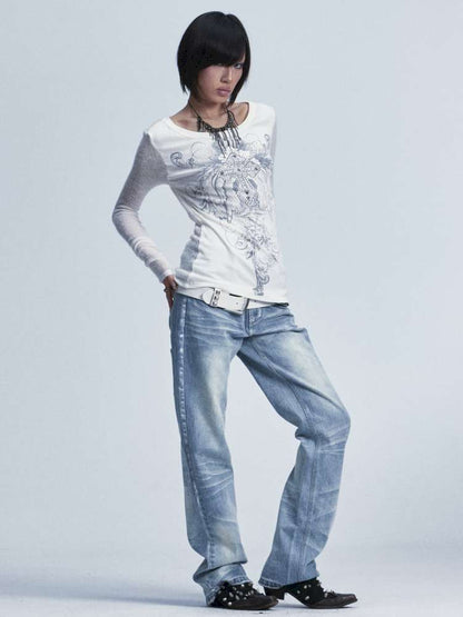 Two Tone Stretch Cross Rivet Top【s0000015010】