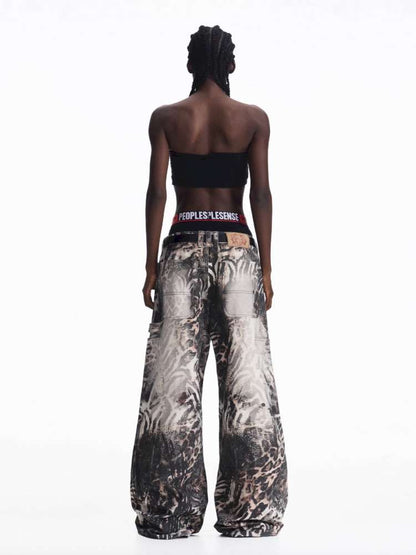 Ombre Zebra Print Rebuilt Jeans【s0000015182】
