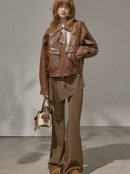 Beaded Drawstring Relaxed Fit Trousers【s0000014408】