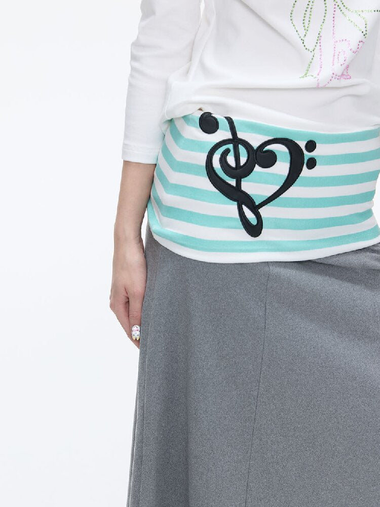 Color Blocking Striped Midi Skirt【s0000016383】