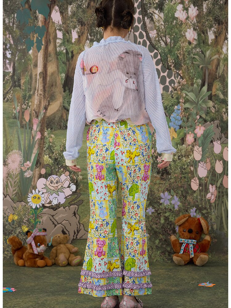 Stretch Floral Animal Print Pants【s0000017126】