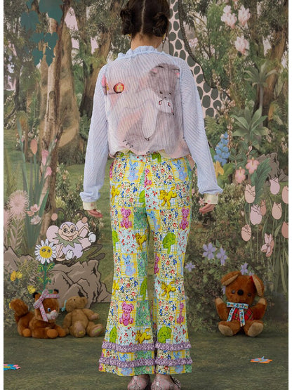 Stretch Floral Animal Print Pants【s0000017126】