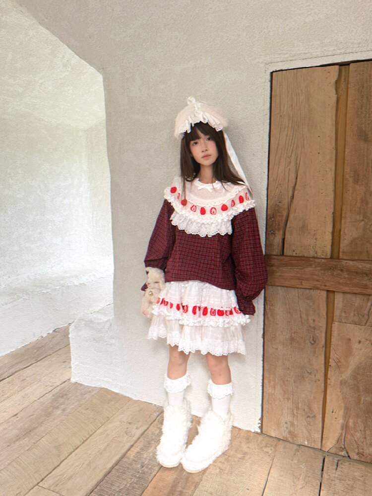Cake Print Lace Bow Short Skirt【s0000018539】