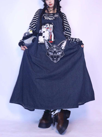 Vintage Loose Denim Maxi Skirt【s0000014624】