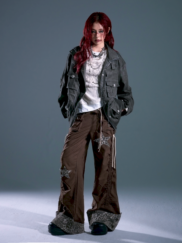 Casual Pocket Drawstring Loose Jacket【s0000013688】