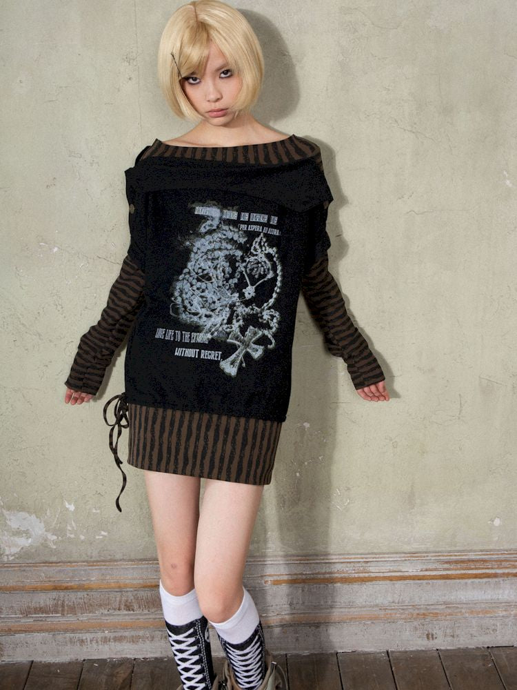 One Shoulder Punk Loose Sweatshirt【s0000009932】