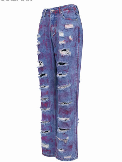 Super-Ripped Gender-Neutral Relaxed Fit Jeans【s0000014004】