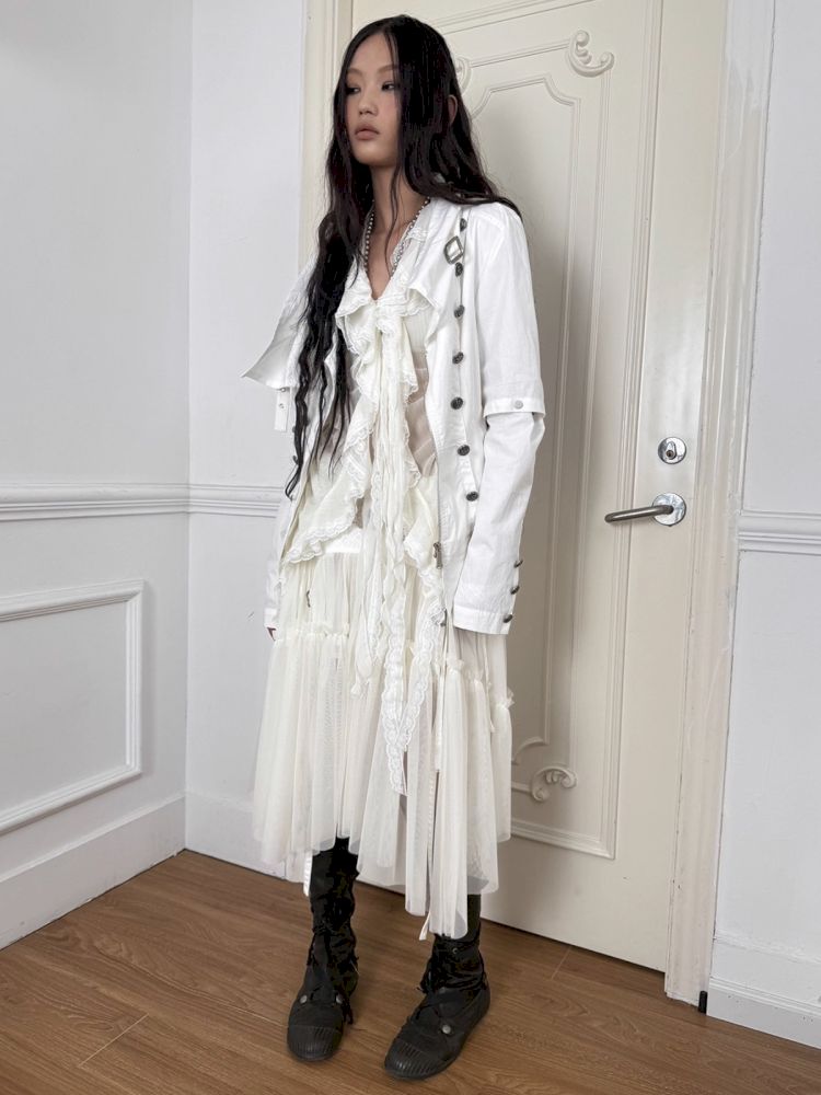 Original Textured Sheer Chiffon Blouse【s0000013908】