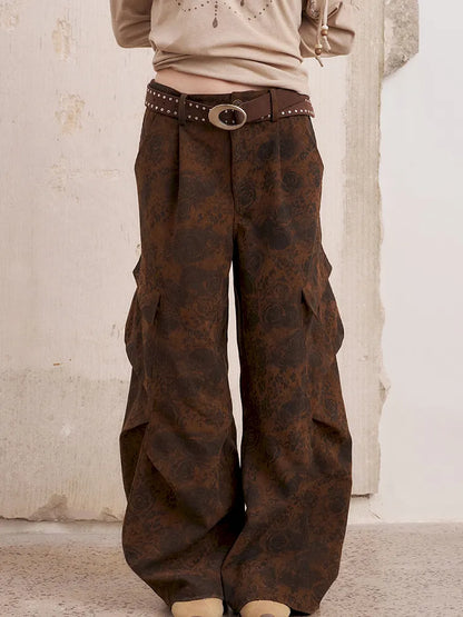 Pocket Structured Relaxed Straight-Leg Workwear Pants【s0000014071】