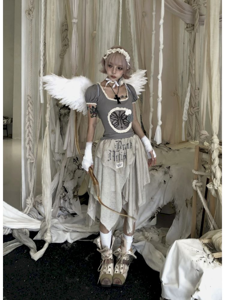 Bubble Sleeve Short Sleeve T-Shirt【s0000013525】