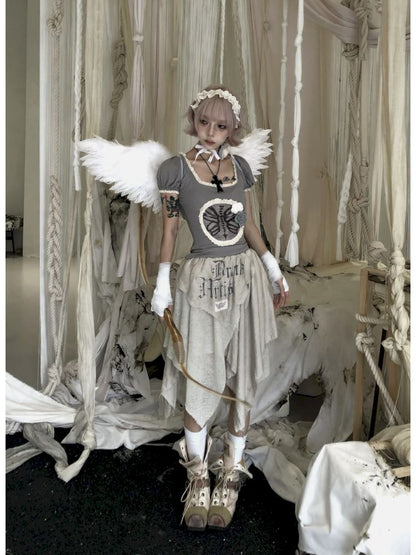 Bubble Sleeve Short Sleeve T-Shirt【s0000013525】