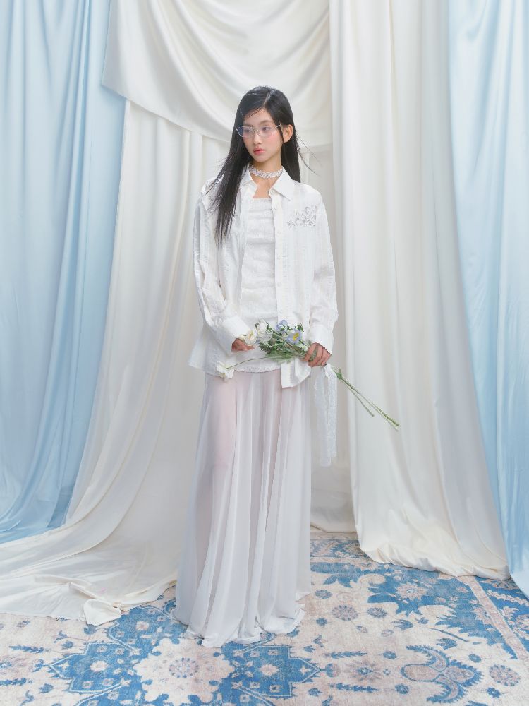 French lace pressed pleated dress【s0000012147】