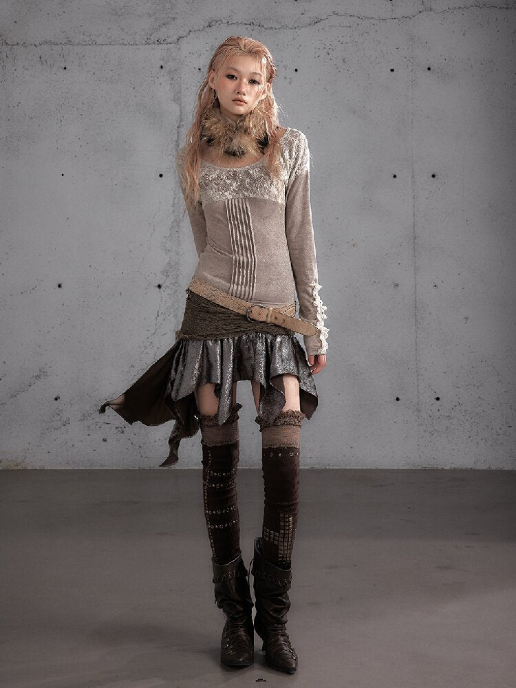 Lace Rhinestone Knit Leg Covers【s0000019164】