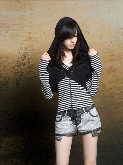 낮은 허리 반바지 2 개 레깅스 [S000011805]