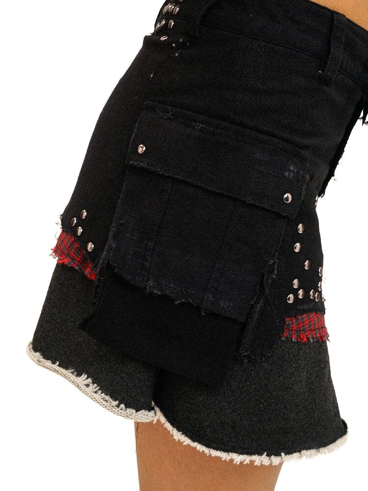 Distressed Panelled Multi Skirt【s0000016411】