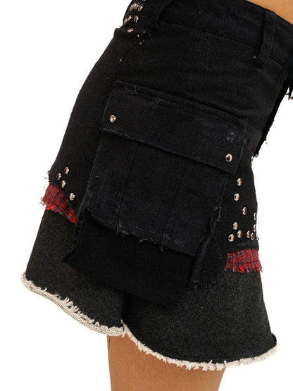 Distressed Panelled Multi Skirt【s0000016411】