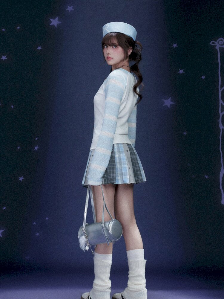 Star Gummy Splicing Pleated Skirt【s0000015438】