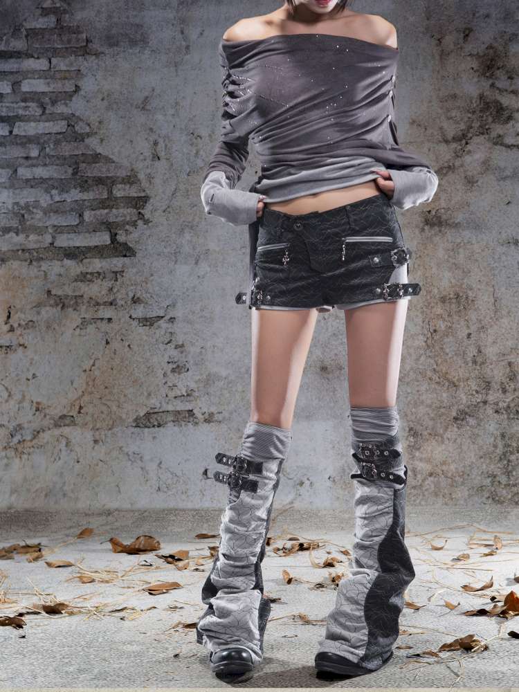 Off-the-shoulder knit top【s0000014488】