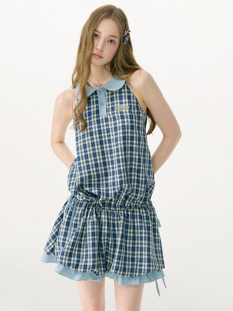 Summer Plaid Doll Collar Dress Girl【s0000017149】