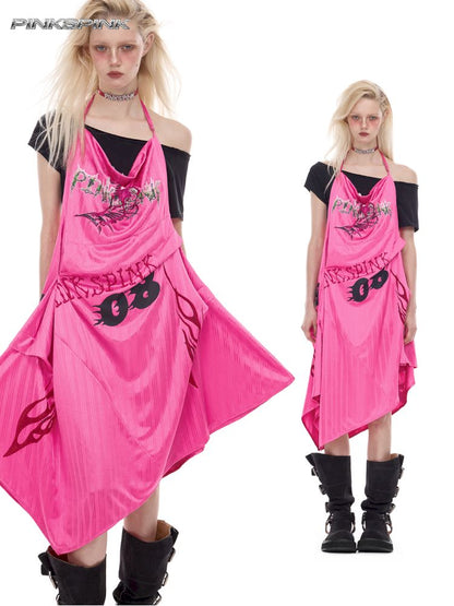 A-line Y2K sports halter dress【s0000012974】