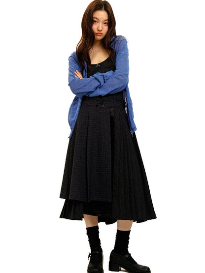 Plaid Puff Sleeve Skirt Set【s0000017925】