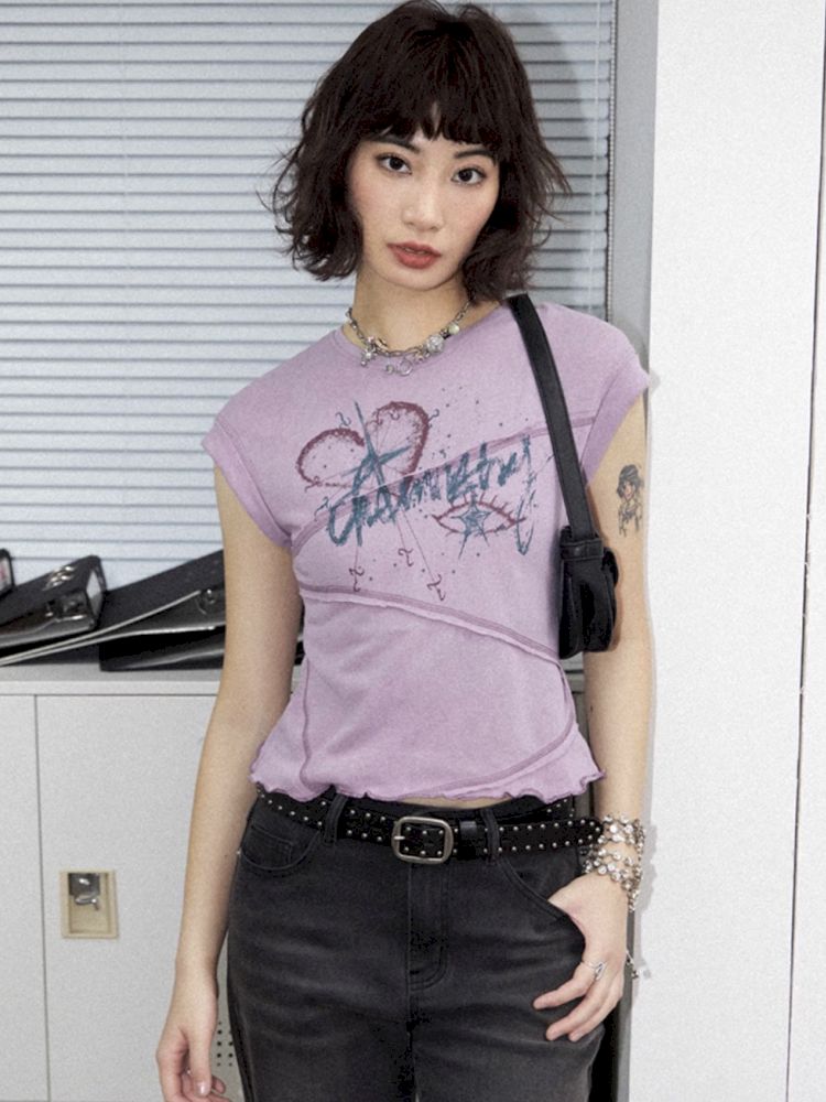 Irregular Short Sleeve Loose T-shirt【s0000012282】