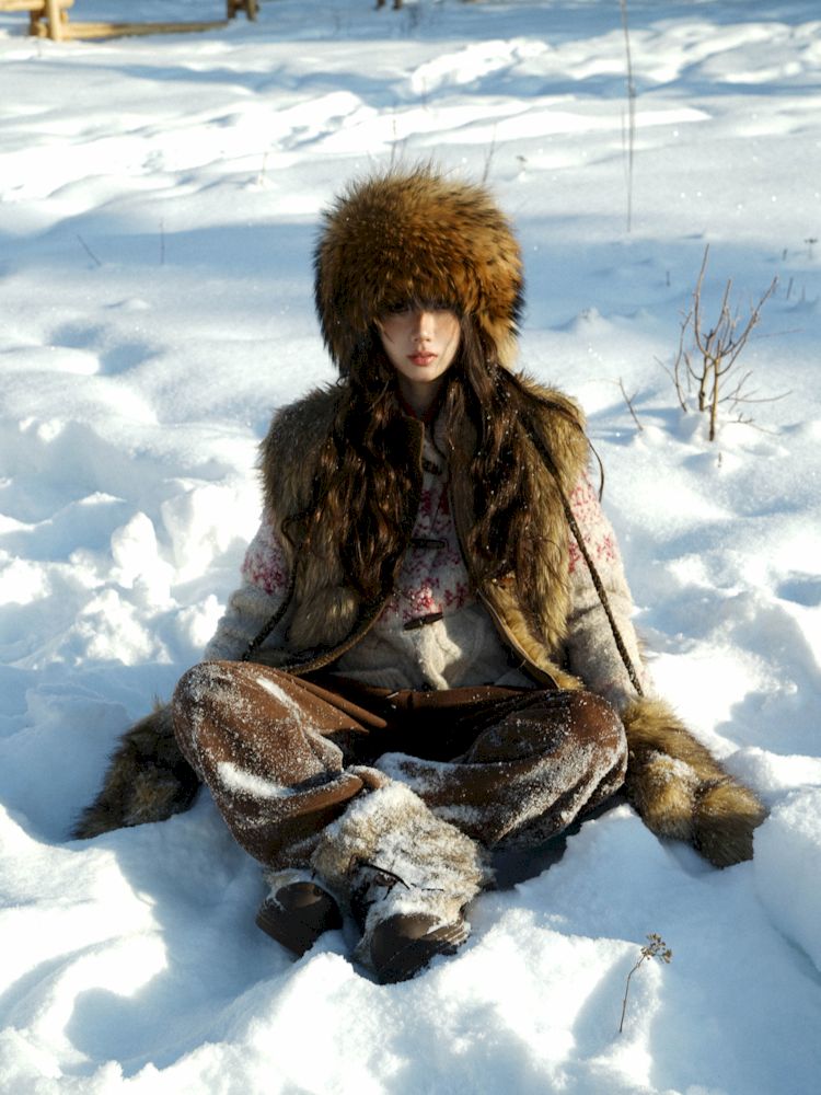 Knitted plush gloves 【s0000006016】