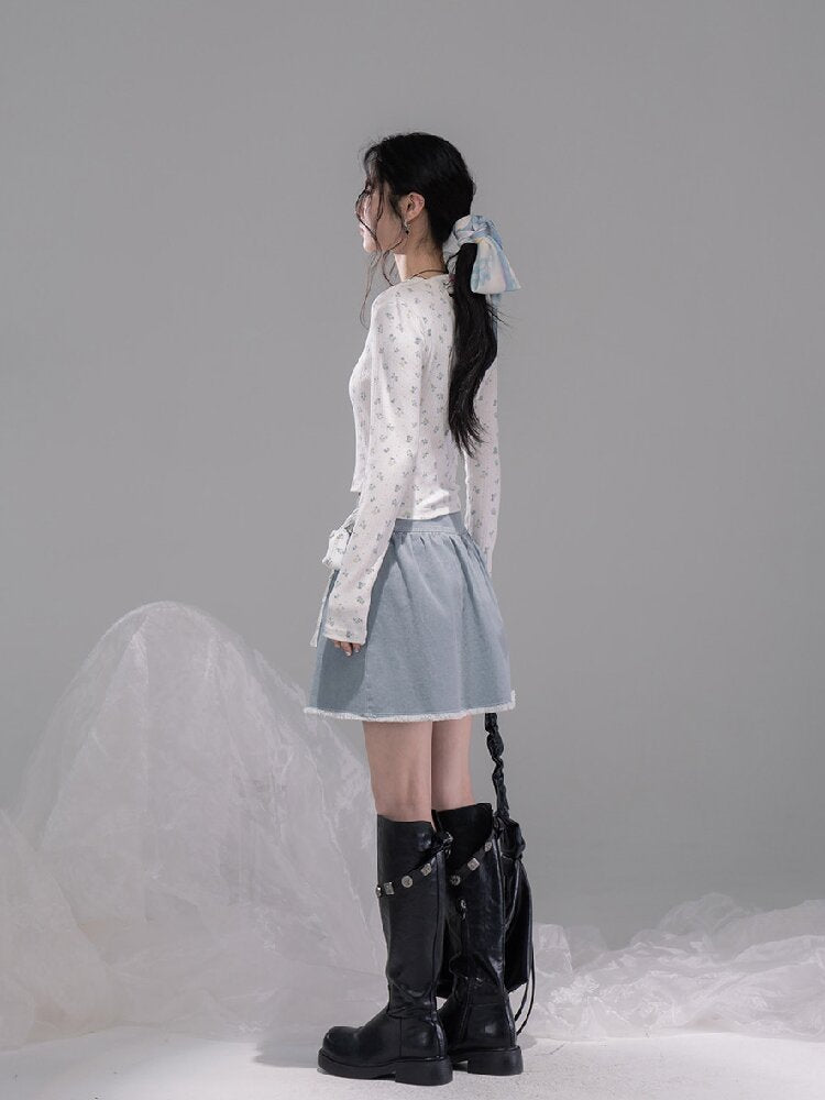 Flower Shadow White Knitwear【s0000015733】