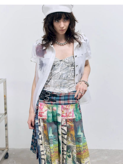 Plaid Half Pleated Skirt【s0000012413】