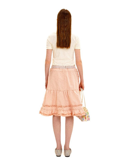 Fake Paneled Ruffled A-line Skirt【s0000016100】