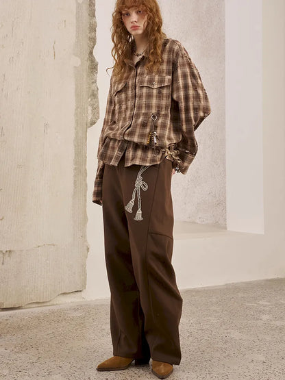 Loose-Knot Straight-Leg Wide-Leg Pants【s0000014046】